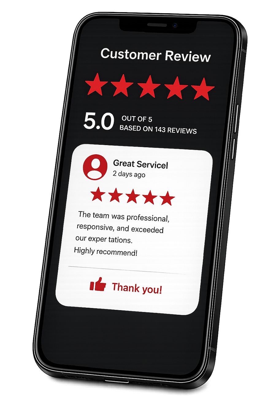 Web design mockup showing a click-to-call bar on a mobile service business site